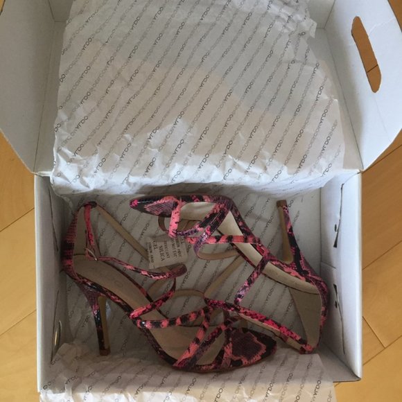 ALDO SNAKE PRINT GENUINE LEATHER PINK SEXY SANDALS, SZ.7 - Picture 7 of 7
